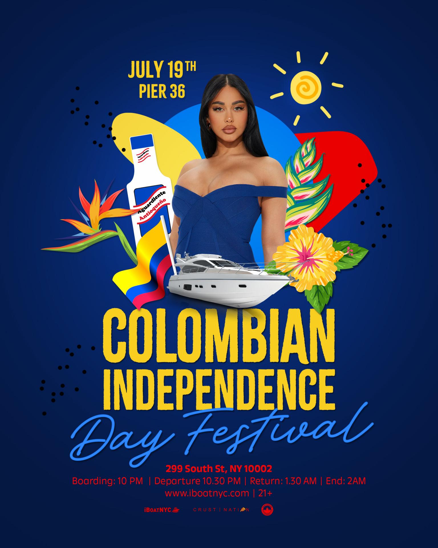 Colombian Independence Day Boat Party Festival NYC
