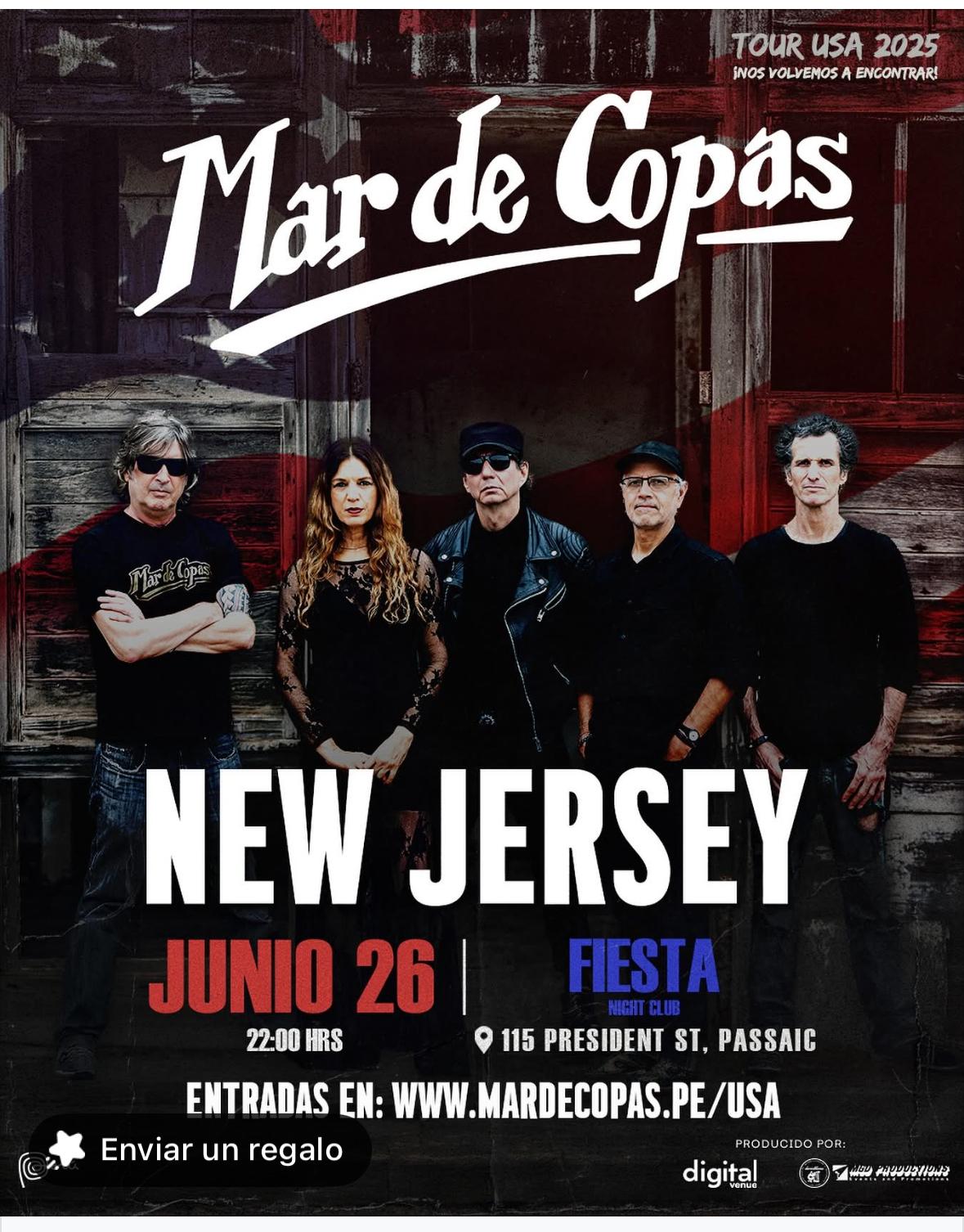 MAR DE COPAS EN NEW JERSEY- TOUR 2025