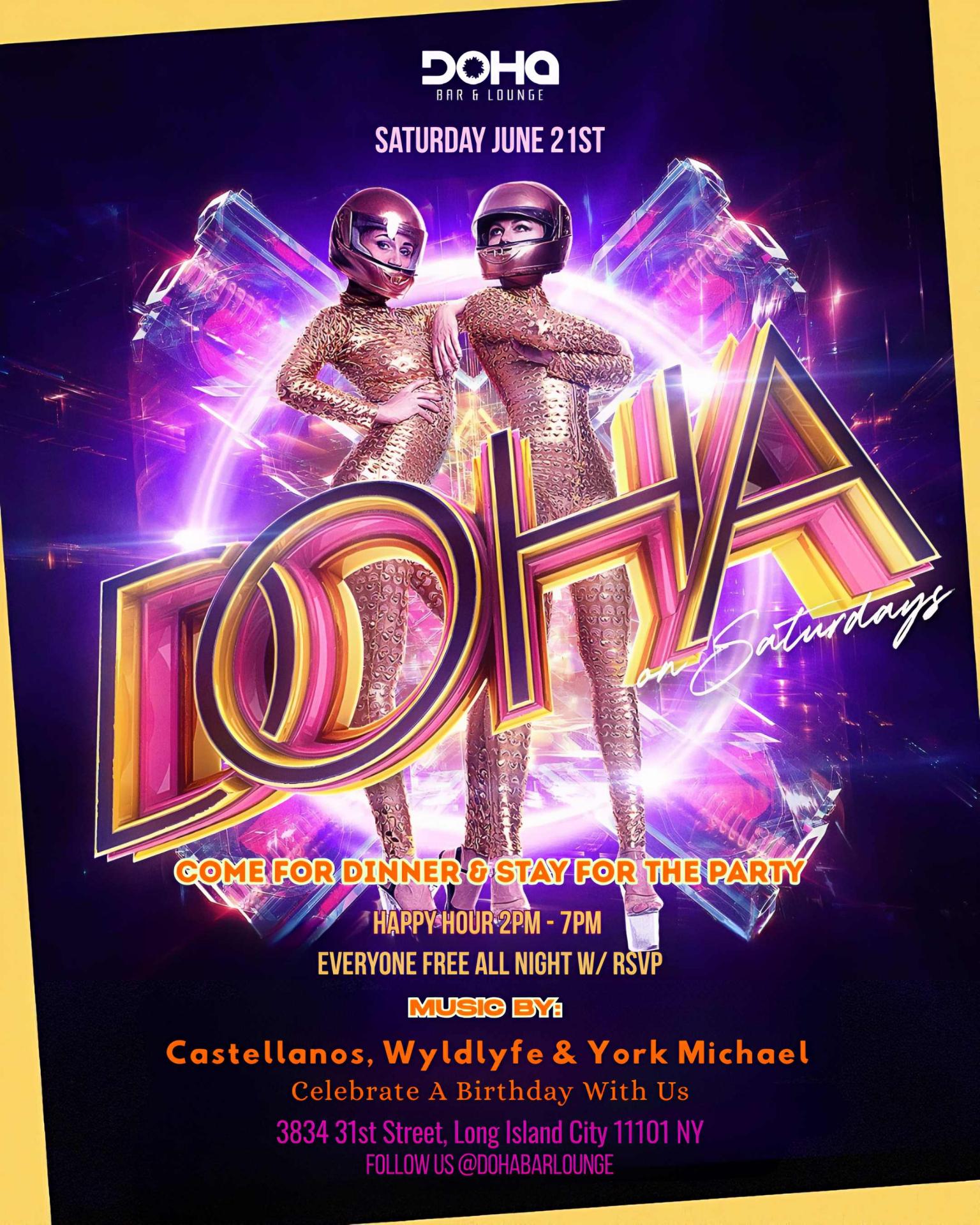 Saturday, June 21st – The Ultimate Night Out at Doha Bar Lounge!
